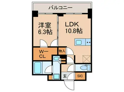 コンフォリア・リヴ文京護国寺(1LDK/1階)の間取り写真