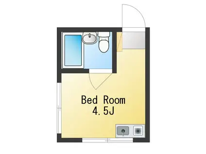 〇ドエル麻布(ワンルーム/1階)の間取り写真