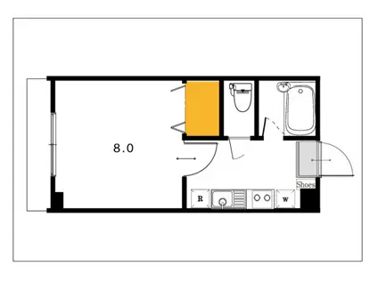 コーポ雅II(1K/3階)の間取り写真