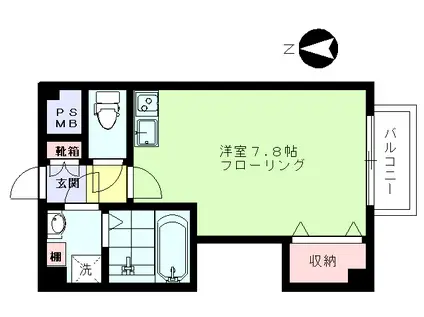 有恒ビル(ワンルーム/3階)の間取り写真