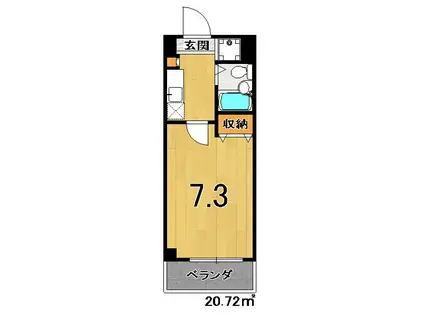 川上ビルII(1K/5階)の間取り写真