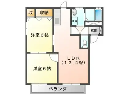 アーバン21(2LDK/1階)の間取り写真
