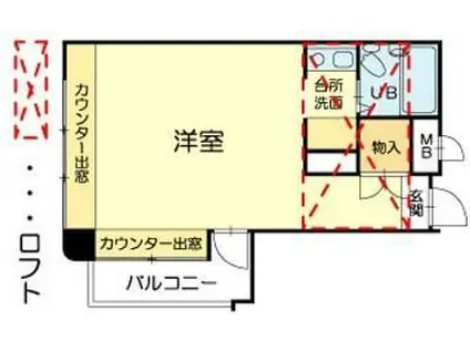 宝殿ヤングパレス(ワンルーム/2階)の間取り写真
