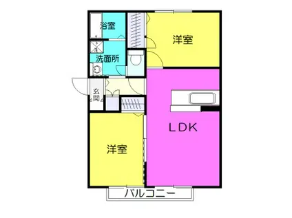 シュシュパルクI(2LDK/2階)の間取り写真