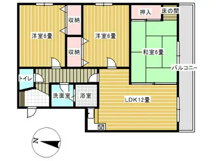センチュリーパーク美の浜(3LDK/1階)の間取り写真