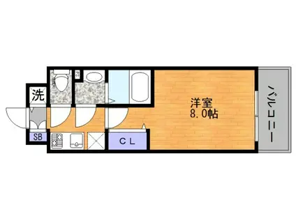 LA DOUCEUR都島高倉町(1K/6階)の間取り写真