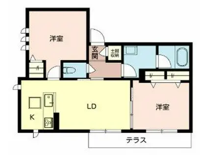ケーズハモニー南植松(2LDK/1階)の間取り写真