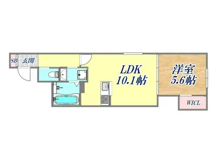 YOUMAISON立花(1LDK/1階)の間取り写真