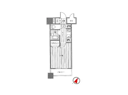 セルカディア港区芝浦(1K/5階)の間取り写真