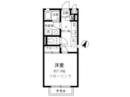SUNNYCOURT(1K/1階)の間取り写真