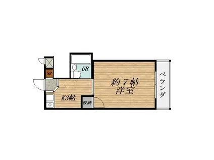 CASA山手(1K/2階)の間取り写真