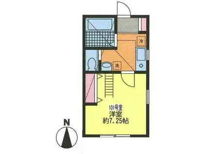 ロフティア弐番館(1K/1階)の間取り写真