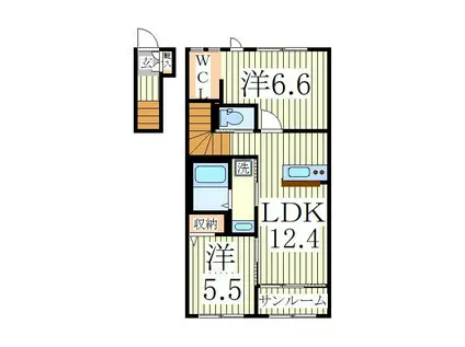 アルビア(2LDK/2階)の間取り写真