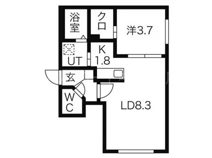 リベルタ桑園(1LDK/2階)の間取り写真