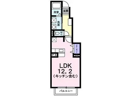 アライブ泉II A(ワンルーム/1階)の間取り写真