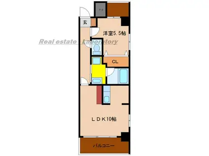 アルテノースタワー(1LDK/4階)の間取り写真