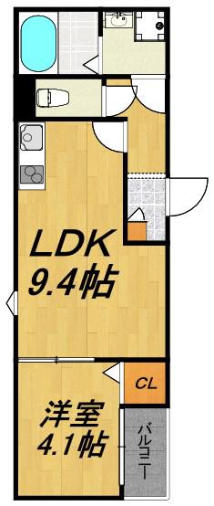 LECOCON一宮III(1LDK/2階)の間取り写真
