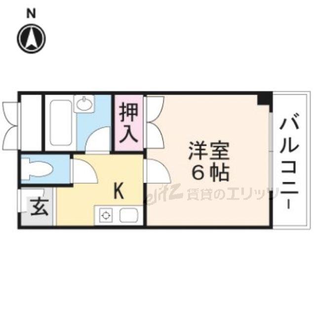 本町8番館(1K/4階)の間取り写真