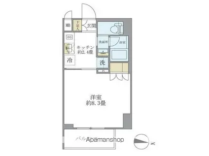 レクシード両国駅前(1K/9階)の間取り写真