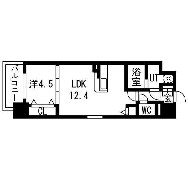 ラフェスタ真田山(1LDK/7階)の間取り写真