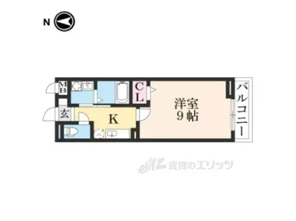 アミティハイツⅠ(1K/1階)の間取り写真