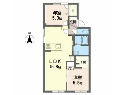 マロンハイツ A(2LDK/1階)の間取り写真