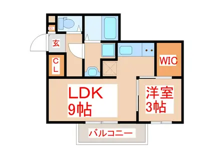 DINO(1LDK/1階)の間取り写真