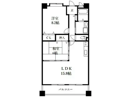 R-BLDG03(2LDK/2階)の間取り写真
