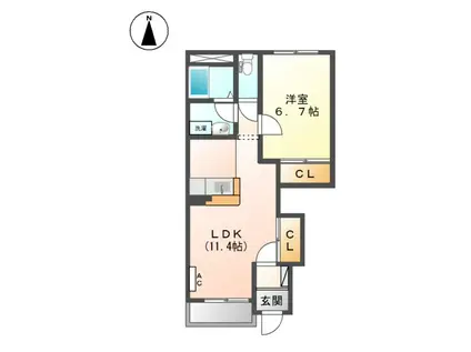 クラシスソフィア(1LDK/1階)の間取り写真