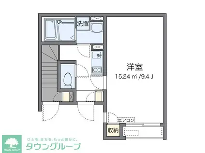 クレイノ向日葵 レジデンス(1K/1階)の間取り写真