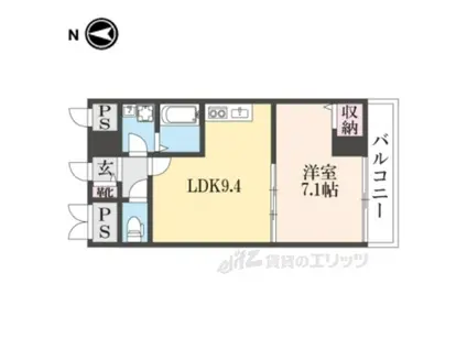 ル・ボーシエル(1LDK/4階)の間取り写真