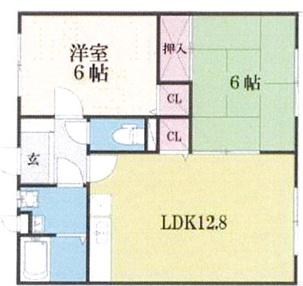森本ハイツ(2LDK/1階)の間取り写真
