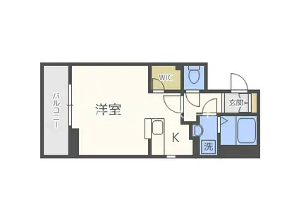 リッツスクエアガーデン(1K/2階)の間取り写真