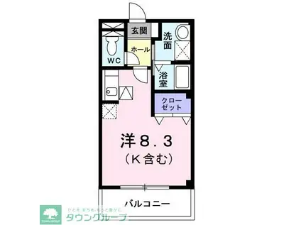 ベラヴィスタ(ワンルーム/1階)の間取り写真