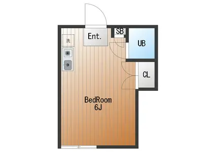 ヴィラ下北沢C棟(ワンルーム/2階)の間取り写真