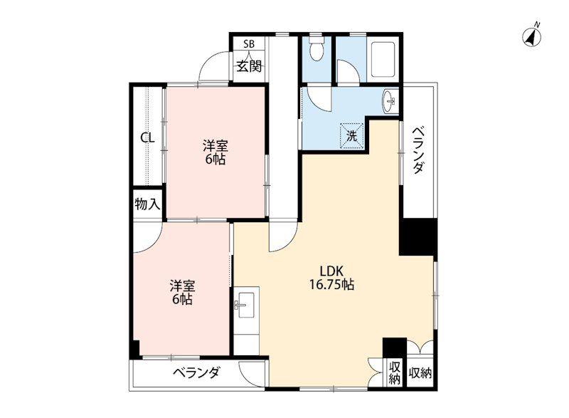 ロフティ・エスアイピ(2LDK/3階)の間取り写真