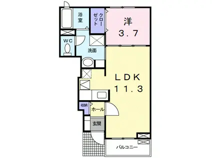 ハーベストホーム壱番館 II(1LDK/1階)の間取り写真