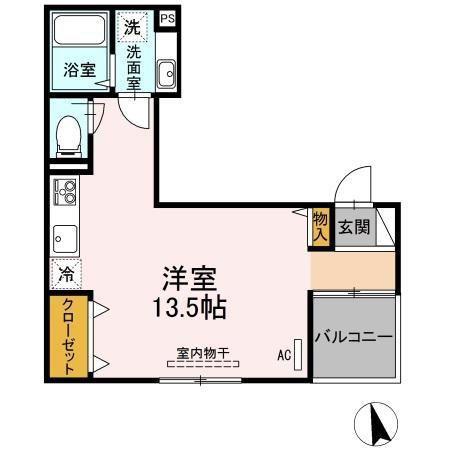 D-ROOM一富士(ワンルーム/2階)の間取り写真