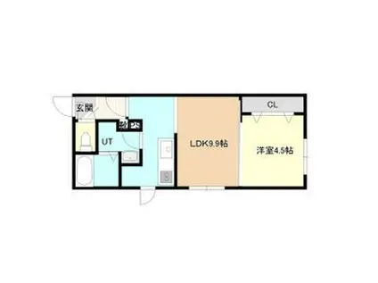 サンライン南郷(1LDK/3階)の間取り写真