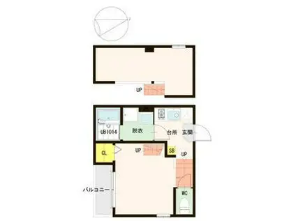 LA VENUS(1K/2階)の間取り写真