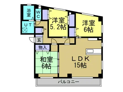 ハイドリーム谷口(3LDK/2階)の間取り写真