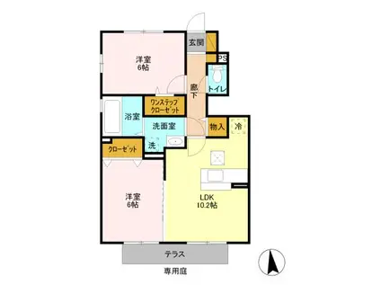 コルテシモ(2LDK/1階)の間取り写真