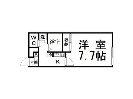 レオパレス三共12(1K/1階)の間取り写真