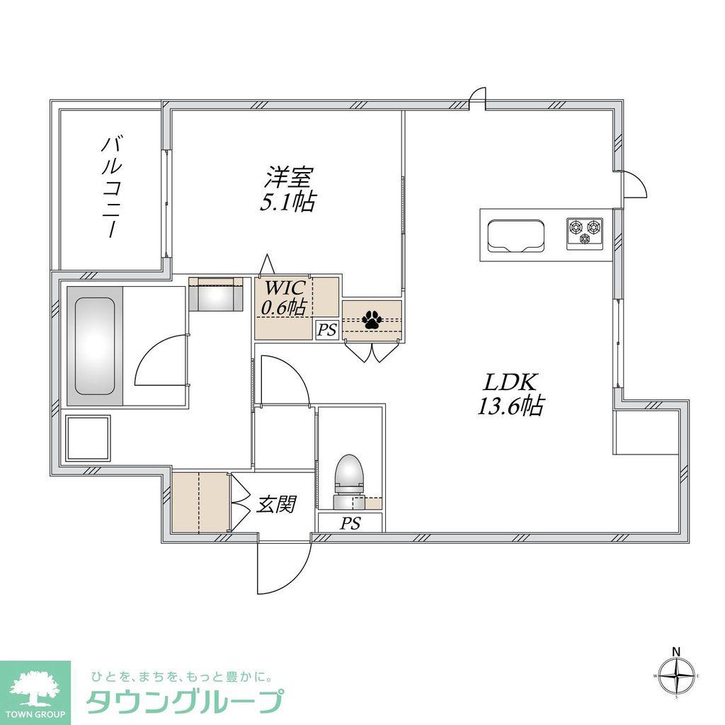 AL SOLE(1LDK/2階)の間取り写真