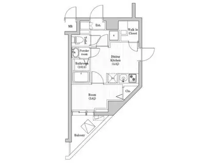 SPコート亀有(1DK/4階)の間取り写真