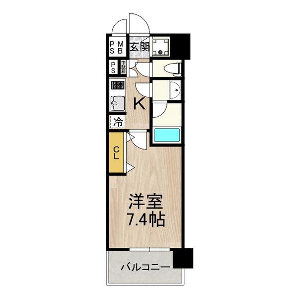 セノアタワー泉(1K/10階)の間取り写真