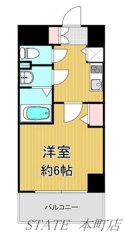 ララプレイス阿波座駅前フェリオ(1K/8階)の間取り写真