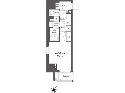 ブランシエスタ北品川(1K/10階)の間取り写真