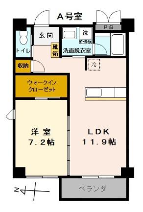サンマリン安里(1LDK/2階)の間取り写真