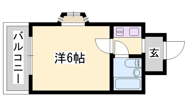 フロムウエスト篠原(1K/3階)の間取り写真
